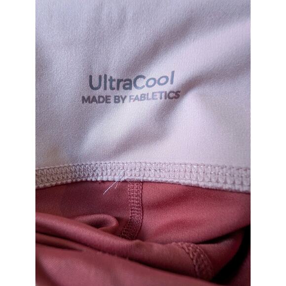 Fabletics Womens Ultracool Leggings Sz XS Mauve Mid-Rise Shine Panel Drawstring - Picture 6 of 6